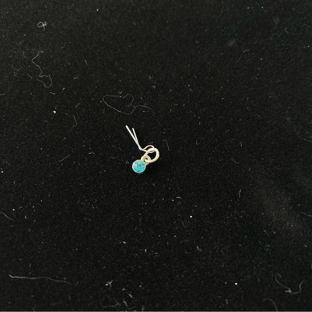 Sterling silver blue crystal or gemstone pendant for necklace